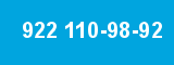 922 110-98-92 922 110-98-92